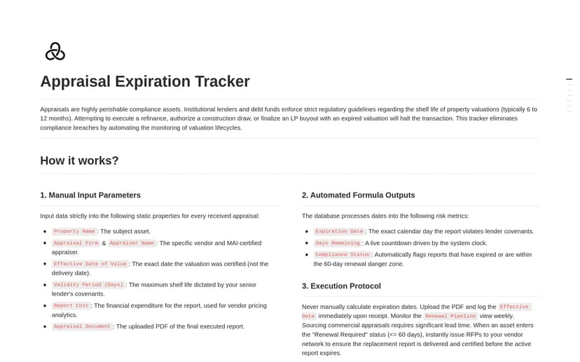 Appraisal Expiration Tracker