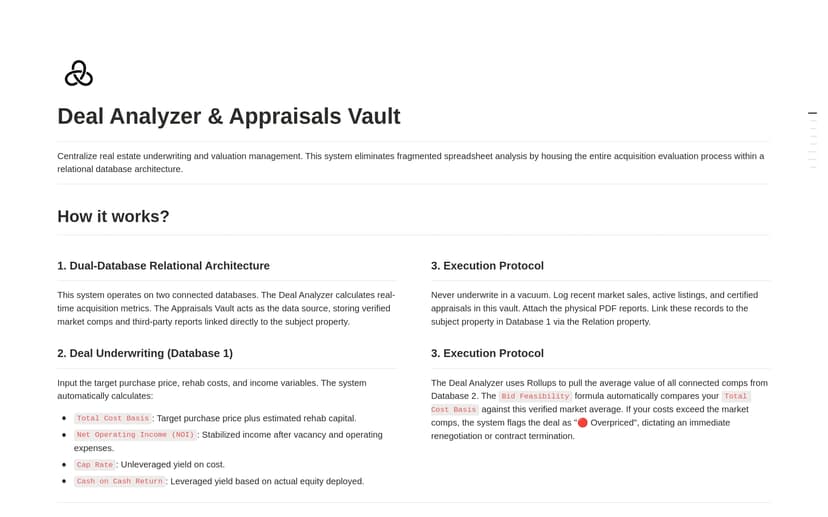 Deal Analyzer & Appraisals Vault