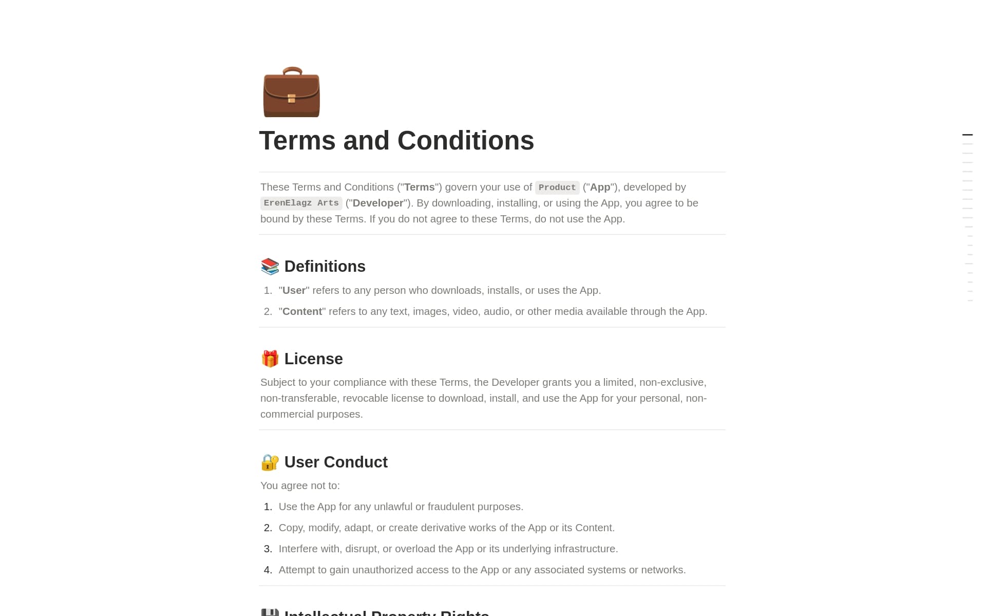 Terms & Conditions Document