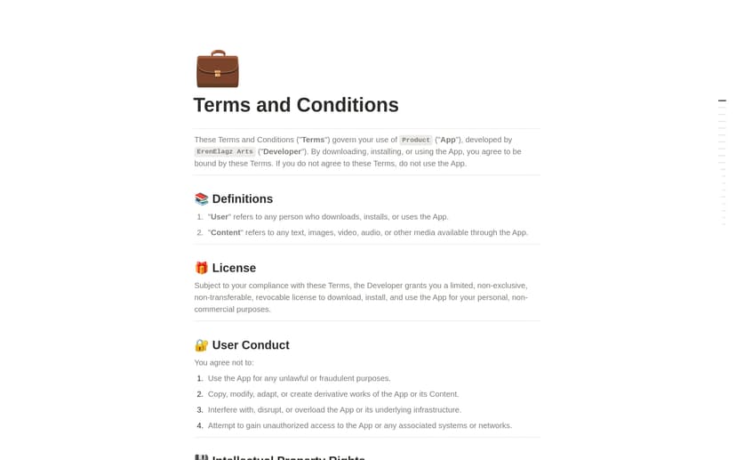 Terms & Conditions Document