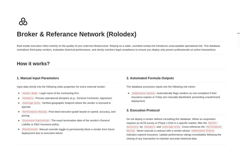 Broker & Reference Network (Rolodex)
